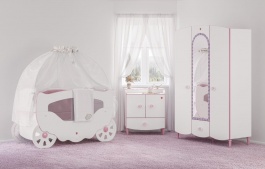 Izba pre bábätko Susy - biela/ružová