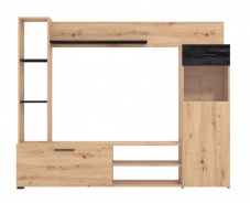 Obývacia stena Bente - dub artisan/čierna