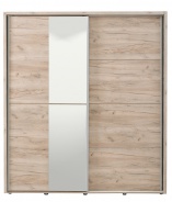 Šatníková skriňa s posuvnými dverami a zrkadlom Louis 180 - dub šedý