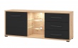 TV stolík 160 s kompletným osvetlením Lugano - dub artisan/čierna