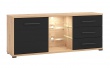 TV stolík 160 s kompletným osvetlením Lugano - dub artisan/čierna