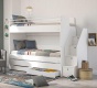 Poschodová posteľ s prístelkou, úložným priestorom a schodíky Pure Modular - v priestore