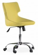 Otočná stolička na kolieskach Colorato - žltá
