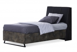 Študentská posteľ 100x200 s úložným priestorom Falko - dub rebap/bronz