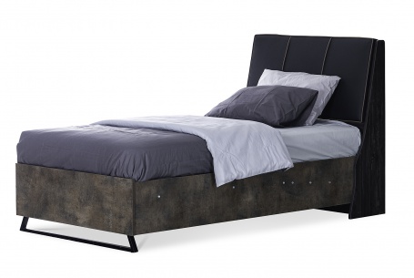 Študentská posteľ 100x200s výklopným úložným priestorom Falko - dub rebap/bronz