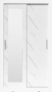 Šatníková skriňa 120 so zrkadlom Roxy - biela/mramor biely