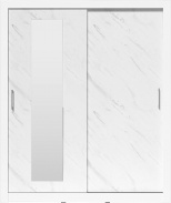 Šatníková skriňa 180 so zrkadlom Roxy - biela/mramor biely