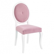 Detská čalúnená stolička Ebba - ružová/biela