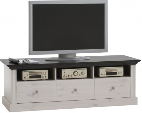 Televízny stolík Monako - biela / tmavo hnedá