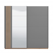 Dvojdverová posuvná skriňa so zrkadlom 220 Donna - šedá/dub artisan - výber prevedenia