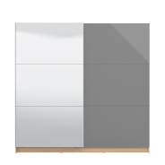 Dvojdverová posuvná skriňa so zrkadlom 220 Tropea - šedá/dub artisan - výber prevedenia