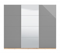 Trojdverová posuvná skriňa so zrkadlom 270 Tropea - šedá/dub artisan - výber prevedenia