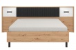 Manželská posteľ s osvetlením 160x200 Budoni - dub artisan/čierna/biela