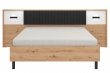 Manželská posteľ s osvetlením 160x200 Budoni - dub artisan/čierna/biela