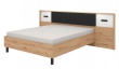 Manželská posteľ s osvetlením 160x200 Budoni - dub artisan/čierna/biela