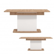 Rozkladací jedálenský stôl Lotta - biela/dub artisan