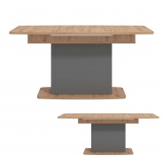 Rozkladací jedálenský stôl Lotta - šedá/dub artisan