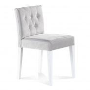 Detská čalúnená stolička Quadrat - šedá/biela