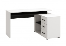 Písací stôl s kontajnerom Timmy - biela/čierna