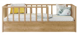 Detská posteľ 100x200cm so zábranami a zásuvkou Cody - dub svetlý