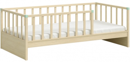 Detská posteľ 100x200cm so zábranami Fairy - dub svetlý