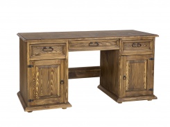Masívny písací stôl BIK 08A - výber morenia - K03 biela patina