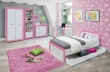Detská posteľ so zásuvkou Twin 90x200cm - biela / ružová
