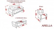 Trojmiestna rozkladacia pohovka s úložným priestorom Arella - rozmery
