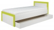 Detská postel so zásuvkou Twin 90x200cm - biela / zelená