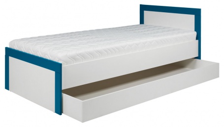 Detská posteľ so zásuvkou Twin 90x200cm - biela / modrá