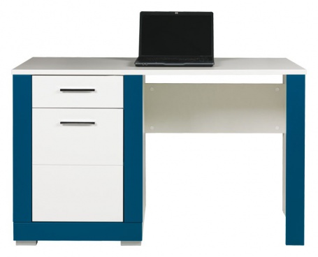Detský písací stôl Twin - biela / modrá