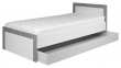 Detská posteľ so zásuvkou Twin 90x200cm - biela / šedá