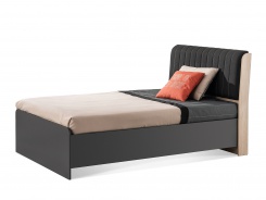 Študentská posteľ 100x200 s úložným priestorom Magnus - dub sofia/šedá