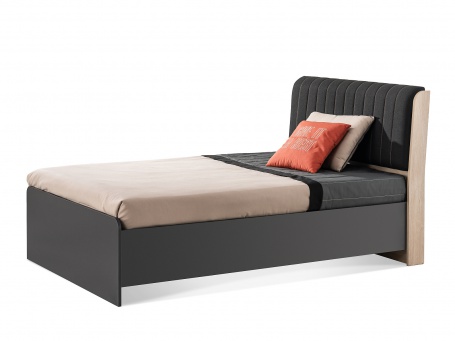 Študentská posteľ 120x200 s úložným priestorom Magnus - dub sofia/šedá