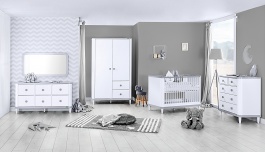 Detská izba Hippo - biela/šedá