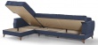 Rohová sedacia súprava, rozkladacia s úložným priestorom Rutoria - modrá