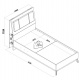 Študentská posteľ 100x200 s výklopným úložným priestorom Thor - rozmery