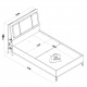 Študentská posteľ 120x200 s výklopným úložným priestorom Thor - rozmery