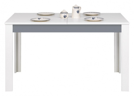 Jedálenský stôl rozkladací Twin - biela / šedá