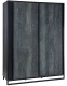 Šatníková skriňa s posuvnými dverami Nebula - šedá/čierna