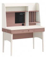 Písací stôl s veľkým nástavcom Beauty - béžová/ružová
