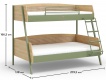 Študentská poschodová posteľ 90x200cm-120x200cm Habitat - rozmery