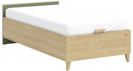 Študentská posteľ 100x200cm s výklopným úložným priestorom Habitat - dub/zelená