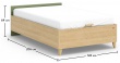 Študentská posteľ 120x200cm s výklopným úložným priestorom Habitat - rozmery
