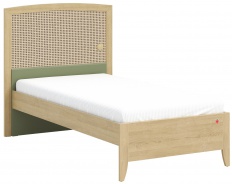 Študentská posteľ 100x200cm s čelom Habitat - dub/zelená