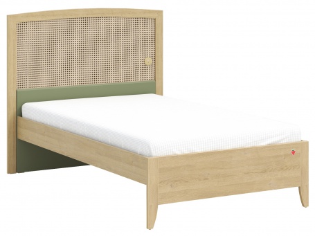 Študentská posteľ 120x200cm s čelom Habitat - dub/zelená