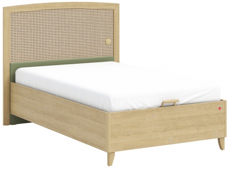 Študentská posteľ 120x200cm s výklopným úložným priestorom a čelom Habitat - dub/zelená