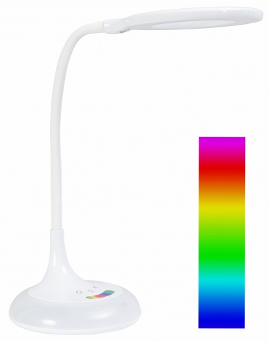 Stolová lampa s dotykovým ovládaním a farebným podsvietením - biela