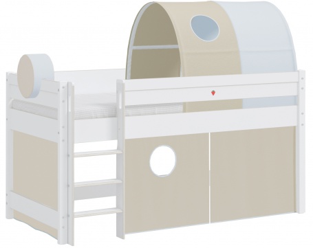 Vyvýšená posteľ s doplnkami Fairy - biela/béžová