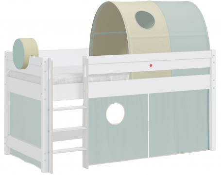 Vyvýšená posteľ s doplnkami Fairy - biela/zelená